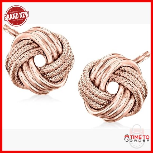14kt Rose Gold Love Knot Stud Earrings 3/8